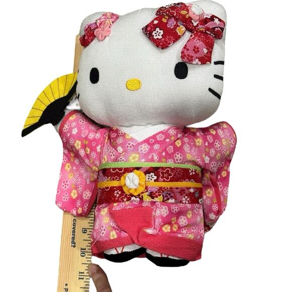 Japan Sanrio Plush Toy - Hello Kitty : Sakura Kimono Pink  Hello Kitty Stuffed Toy Pink Kimono L Size 10.5\